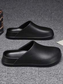 Sandalias de pareja para vacaciones en la playa, de suela gruesa, ligeras y antideslizantes, con suela suave para hombres. Pantuflas antiolores y sin deslizamiento, zuecos de slip-on para hombres - Negro - Ver 4