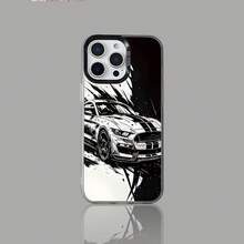A Stylish Ink Wash Design Car-Themed Phone Case, Featuring A Silver IMD Two-In-One Design With Large Holes And Anti-Slip Grip Function.This Attractive Phone Case Provides 360-Degree Full Protection And Is Compatible With IPhone Models Such As 17, 16, 11, 12, And 13.Drop-Resistant,Gifts - 混合顏色 1 - 查看 6
