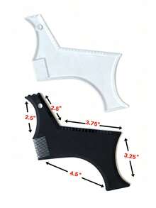 1pc Beard Shaper Template Tool, Mustache Trimming Guide, Personalized Hairstyle Comb, Beard Trimming Ruler, Suitable For Personal Or Salon Use - Multicolor - View 7