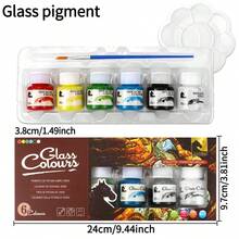 opeth 8pcs Ceramic & Glass Painting Pigment Set, Suitable For Glass & Ceramic Painting, No Baking Required, Air Dry, DIY Handcraft, 6 Colors 25ml Each - Multicolor - View 3