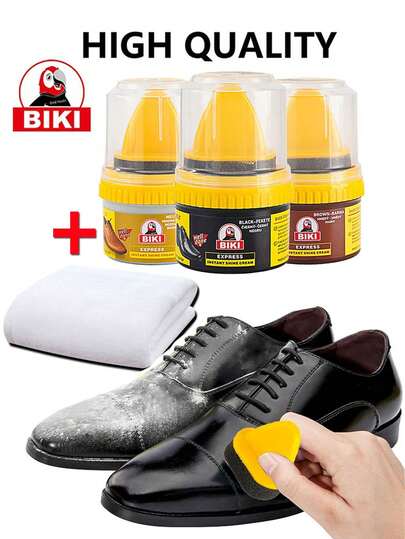 Shoe Polish, Black Shoe Polish, Brown Shoe Polish, Colourless Transparent Shoe Polish, Instant Shine, Leather Care, Shoe Upper Colour Restorer, Scratch Repair Agent, Shoe Polish Cream, Shoe Wax, Shoe Upper Cleaner And Stain Remover, Genuine Leather Care. Suitable For Leather Shoes, Leather Boots, Leather Bags, Leather Jackets, Leather Goods, Sofas And Other Leather Products.