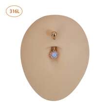 1 chiếc khuyên rốn lấp lánh bằng thép không gỉ 316L 1.6x11mm đính đá Rhinestone nguyên khối bán buôn - Móng rốn (1 cái) - Xem 10