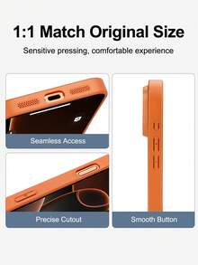 1pc Personalized Name Anti-Drop Phone Case Compatible With Apple/16 Pro Max/16/17 Pro/17 Air/17/17 Pro Max, A17/S25/A16 And Other Models - Orange - View 4