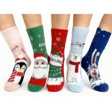 Christmas Stockings, Winter Warm Mid-Calf Socks - Mixed Colors 5pcs - View 1