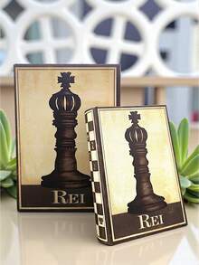 KIT 2 Pcs Decorative Chess Book Box - 黑色(A型) - 查看 1