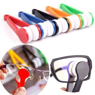 1 pieza Limpiador de gafas portátil multifuncional, Clip para gafas, Paño de limpieza de gafas conveniente, Unisex, Diseño lindo