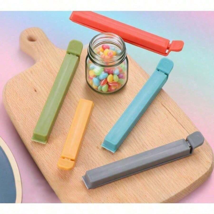 5pcs Kitchen Colorful Sealing Clip | A Small Clip With Bright Colors, Used To Seal Snacks, Miscellaneous Grains, And Seasoning Bags, Clamp The Bag Mouth To Block Air, Prevent Moisture And Preserve Freshness - 彩色 - 查看 1