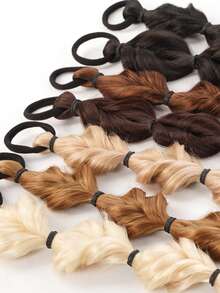 1 peluca con coleta de 20 pulgadas, trenza de burbuja para mujer, trenza retorcida teñida naturalmente, rastas, una trenza de linterna con coleta. - Multicolor - Ver 3