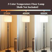 ROTTOGOON Modern Floor Lamp For Living Room, 65'' Extra Tall Standing Lamp With 3 Adjustable Color Temperatures & Smooth Rotary Switch, Minimalist Sleek Design For Bedroom, Study Office, Home Decor, Living Room Lighting & Bedroom Lamps - 美規A型插(110-127V) - 查看 8