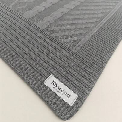 Kit Peseira Tricot Europa Luxo 3D | Cama ou Sofá com Tranças + 2 Capas de Almofadas -- RS Wear