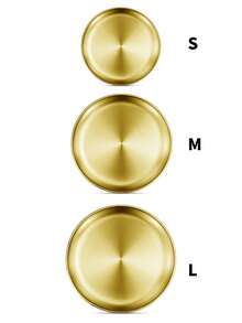 1 件金色不锈钢盘子套装 - 奢华哑光饰面，可放入洗碗机清洗 - 适用于家庭、户外、露营、小吃和烧烤