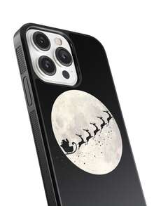 Funda Case Para Celular Act Navidad Navideña Trineo Santa - Negro - Ver 2