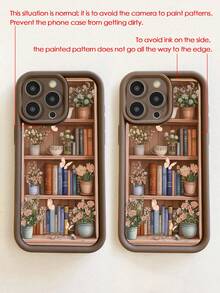 书架花画凹槽棕涂装软壳适用于Iphone16/Iphone15/XR/7p8p/P12promax/P13promax/P14PROMAX/P13/P14/P11/P12/P14女款柔软防摔XS/S/XSMAX/78GES2可爱时尚加厚保护手机壳 - 彩色 - 查看 28
