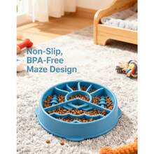 Large Blue Fun Feeder Mountain Slo Bowl, Anti-Gulping Pet Slow Feeding Bowl, Non-Skid Interactive Food Bowl For Dogs - Màu xanh nhạt - Xem 9