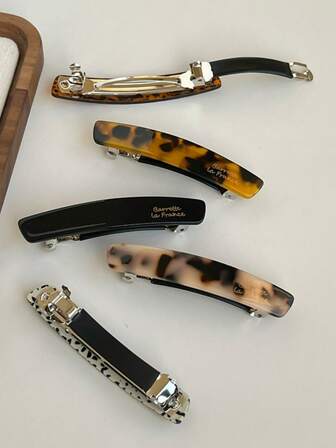 1pc Elegant Leopard Print Hair Clips - Chic Spring Barrette For Ponytails & Half-Up Styles, Versatile Rectangular Design In Assorted Patterns, Perfect Gift For Valentine'S Day, Mother'S Day, And More, Hair Accessories For Women