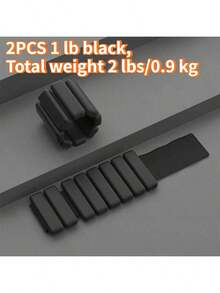 2条1磅硅胶钢制负重腕带，可作腿部、脚踝负重，隐形游泳/跑步负重装备，腕部负重