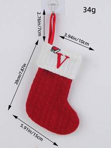 1pc Knit Monogram Stockings, Stockings Small Xmas English Letters Hanging Stockings Socks Double Sided Fireplace Hanging Stockings For Party Decoration New Year Party Gift Favors Supplies,Personalized Initial Stocking, Family Holiday Xmas Party Decor Birthday,Christmas Decor - Multicolor - View 13