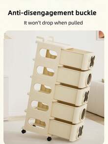 Drawer Cabinet With Wheel,3/4/5-Tier Sturdy Foldable Plastic Drawer Organizer Storage Cabinet - Easy-To-Install Rolling Cart Closet & Makeup Organizer With Smooth Drawers, Space-Saving Easy-Clean Room Decor For Bedroom Kitchen Kids Room Bathroom Entryway Office And More - Nhiều màu - Xem 6