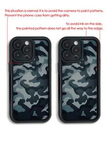Camo Camouflage Painted Groove New Black Anti-Fall Thick Minimalist Fashion Case Compatible With IPhone 16 ProMax / 13, 16, 15, 15 ProMax, 14, 13, 12, 11, XS, XR, 7/8, 7/8 Plus, 12 ProMax, 13 ProMax, 14 ProMax, 13, 14, 11, 12, 14 Women Soft Anti-Fall XS/S/XS Max/7/8 Plus Phone Case Cover - Multicolor - View 10