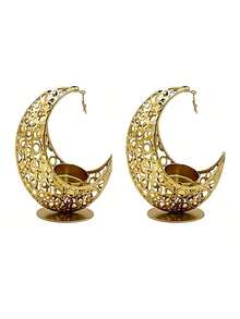 Elegant Crescent Candlestick - Metal Ramadan Lantern, Eid Al-Fitr Decorative Tabletop Ironwork, No Electricity Required, Perfect For Festival Decoration And Gift, Home Decoration, Decorative Item Storage - Multicolor - View 10