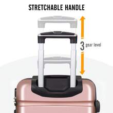 Todeco Valigie da viaggio, trolley da viaggio, valigia rigida e leggera in ABS e PC con maniglia telescopica, 4 ruote doppie, 56 x 36 x 22 cm, resistente, bagaglio da viaggio - Oro rosa - Visualizzare 6
