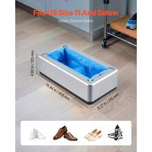 Dispensador de fundas para zapatos, apto para talla 11 de EE. UU., con 100 fundas de plástico desechables. - Plateado - Ver 4