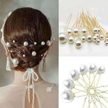 18 Piezas Horquillas De Perlas Para El Pelo, Horquillas de Pelo de Perlas para Novia, Tocado de Novia, 5 Tamaños, en Forma de U, para Niñas, Mujeres, Bodas, Novias, Damas de Honor, Fiestas de Graduación, Joyería Bohemia Vintage Perlas para Cabello (Plata)(Gold) - Multicolor - Ver 7