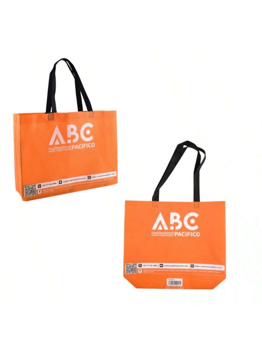 Bolsa de compra naranja de tela no tejida, 80 g - 40 x 30 x 10 cm