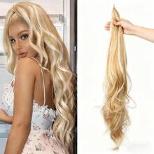 32 Zoll Clip-In Pferdeschwanz Extensions, langer Pferdeschwanz, für Frauen, elastischer Wickel-Pferdeschwanz, natürlicher synthetischer Pferdeschwanz - Verschiedenfarbig - Übersicht 4