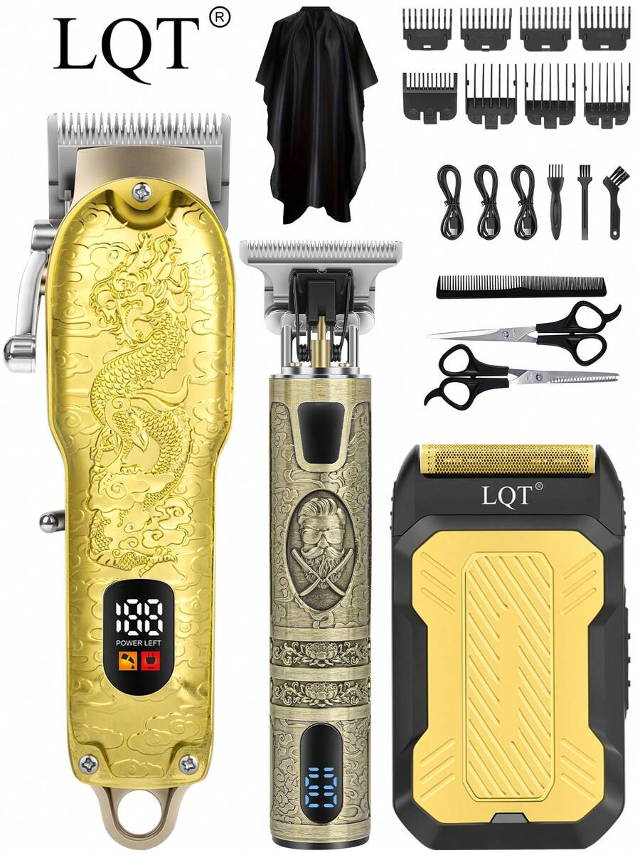 LQT Professional Hair Clippers & Beard Grooming Kit, Cordless Electric Hair Clippers For Men, USB Charging Tools For Men, Portable Electric Shavers, Household Barber Supplies, Christmas Dad Gifts, Men's Gifts
