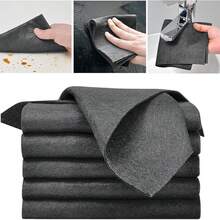 1/5 Stück Weiche Mikrofaser Reinigungstücher, wiederverwendbare fusselfreie Tücher für Glas, Spiegel, Fenster, Küche, Auto und Edelstahl, hochabsorbierendes Mehrzweck-Wischtuch 20*30cm (Schwarz/Grau)