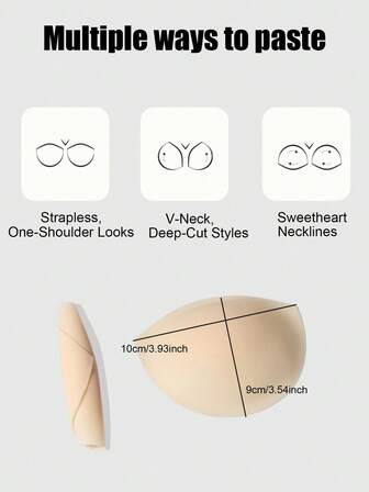 Women's Half-Circle Nipple Covers, A-C Cup - Reusable Silicone Pasties With Skin-Friendly Adhesive, Ultra-Thin Invisible Seamless, Prevents Wardrobe Malfunction, Suitable For Various Outfits