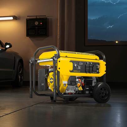 Generador portátil, generador doméstico de 9625W de potencia pico, generadores de respaldo para el hogar con asa plegable, arranque eléctrico, alimentado por gasolina, sensor de CO, listo para RV y emergencias con tomas de 30A y 20A, AVR