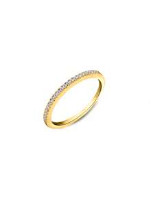 BALMORA 1 chiếc nhẫn bạc S925 Sterling Silver tối giản đính đá Cubic Zirconia, quà tặng trang sức dành cho nữ. - Vàng - Xem 9