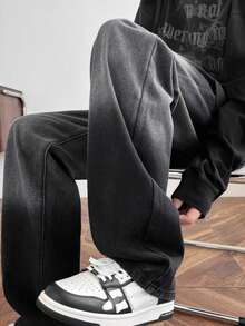 بنطلون جينز أمريكي أصيل لصبية المراهقين، ساق مستقيمة، لون أحادي بدون إطالة - الأسود - مشاهدة 4