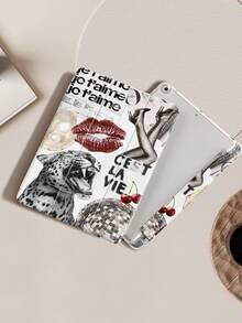 Leopards And Disco Light Balls IPad Case Compatible With IPad Air 4/5 10.9 Inch, IPad 7/8/9th 10.2 Inch, Built-In Pencil Slot Compatible With Samsung Tab S6 10.4 Inch, Tab A7 Lite 8.7 Inch, Ins Style Leather Case, Back To School, Valentine's Day, New Year Gift - Multicolor - View 7