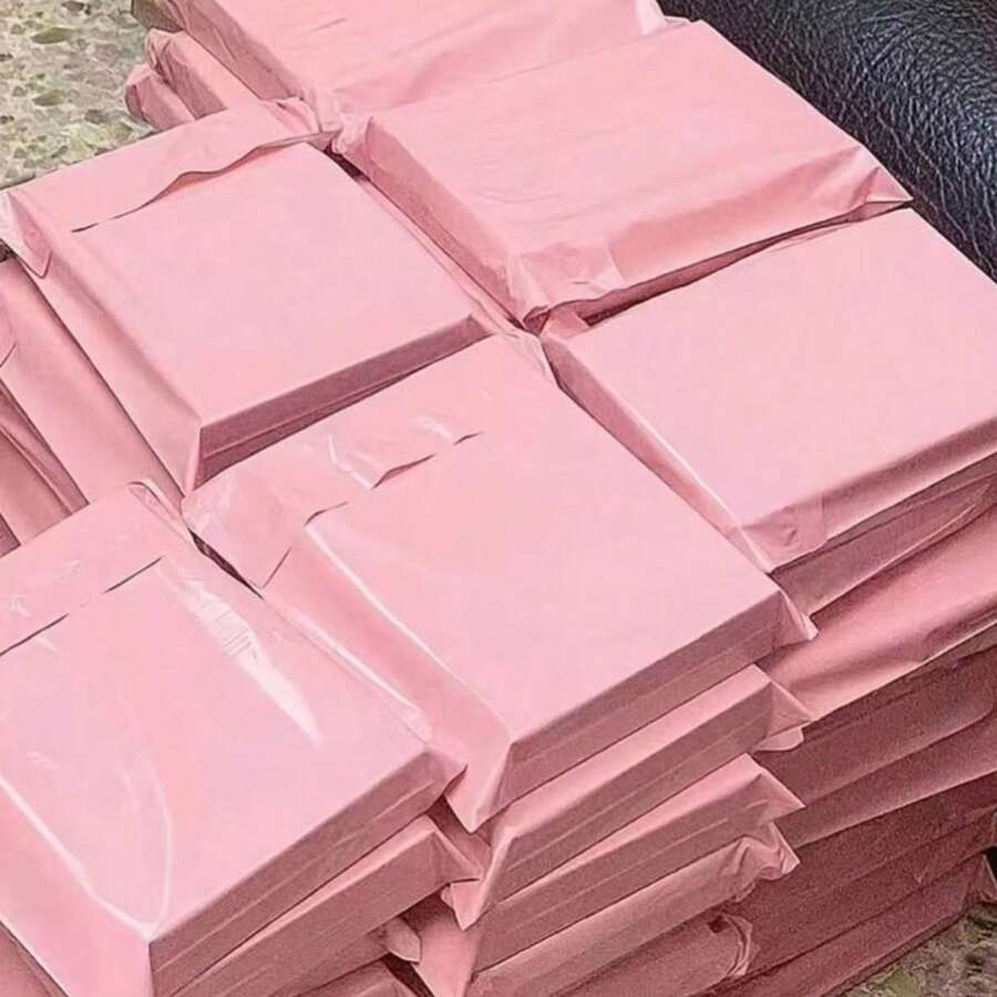 Bộ 50/10 túi bao bì dày, chống thấm nước, màu trơn, tối giản và đa năng, phù hợp cho trường học, văn phòng, vận chuyển và gửi thư mùa tựu trường, quà tặng sinh nhật cho nam giới, hộp quà tặng ngày Valentine, quà tặng nam, túi quà tặng số lượng lớn, túi quà màu xanh dương, quà tặng ngày Valentine, phong bì gửi thư, túi nhựa không dính, túi chuyển phát nhanh chống thấm nước, phù hợp để đựng quần áo, sách vở, v.v. - Hồng - Xem 1