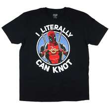 Deadpool T-Shirt Men's I Literally Can Knot Short Sleeve Graphic Top - Black - View 1