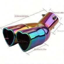 Easypie Selection Ống xả kép bằng thép không gỉ hình trái tim 63mm cho xe ô tô Ống giảm thanh đuôi JDM - Kiểu cong - Xem 12