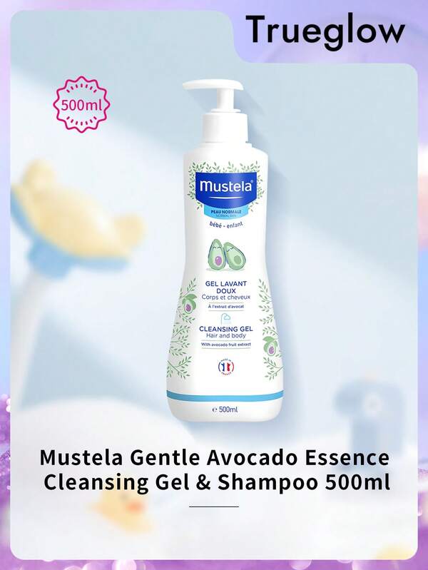 Mustela Baby Gentle Cleansing Gel And Shampoo With Natural Avocado 500ml / 16.9 Fl.Oz , Baby Shampoo And Shower Gel 2-In-1