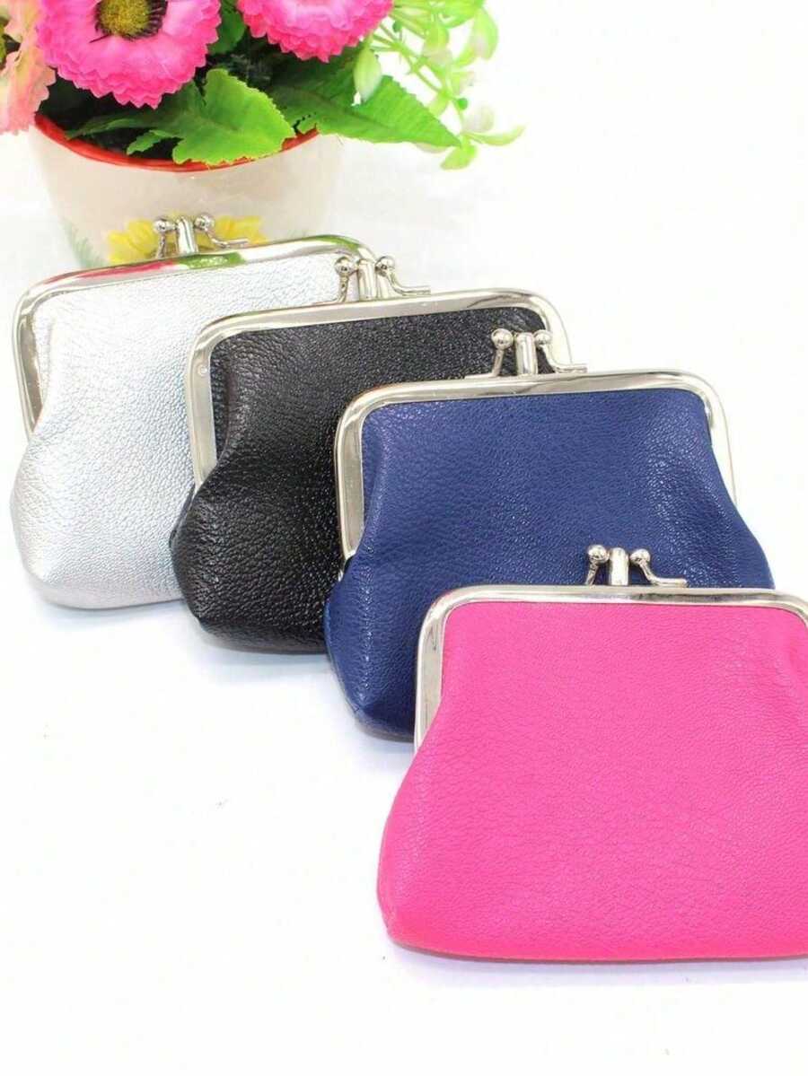 1 Pcs Genuine Leather Double Layer Coin Purse Mini Wallet With Frame Closure Premium Cowhide Compact Money Organizer Special Occasions Party Wedding Gift Holiday Celebration Christmas Valentine's Day Anniversary Birthday Mother's Day Graduation Halloween Present For Her Best Friend Girlfriend Wife Daughter Sister Mom Female Loved Ones Everyday Essential Fashionable Versatile Timeless Classic Gift Idea For Women. - 黑色 - 查看 1