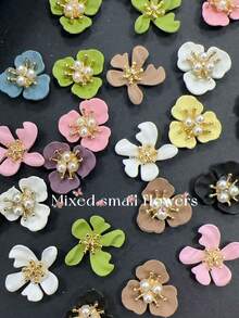 KIRAME 60-Piece Nail Art Alloy Flower Embellishments Kit,Nails Salon,Nail Supplies,Christmas Nails,New Year,Festival Gift