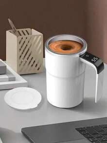 自动搅拌杯，电动便携咖啡杯，3种颜色可选，防漏设计，液晶屏温度显示，无需加热，可搅拌液体，适用于办公室、厨房、旅行、牛奶和可可等饮品，经久耐用，USB便携式充电，ABS材质，是理想的居家或办公节日礼物，无需加热，搅拌杯 - 彩色 - 查看 7