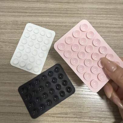 1件/套 24个硅胶吸盘手机支架垫 多功能吸盘壁挂支架 方形防单面手机壳 支架背贴 适用于大多数手机 非常适合家庭和户外拍摄