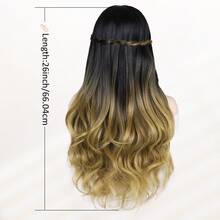 26 Zoll Braun Highlights Perücke für Frauen, lange Wellen 4x1 Spitze, natürliche Haaransatz, klebefrei für Anfänger, Mittelscheitel, synthetisch für Alltag, Weihnachten, Partys usw. - Verschiedenfarbig - Übersicht 7