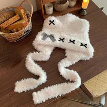 Cute Bear Ear Bowknot Atmosphere Cold-Proof Autumn Winter Hat For Women Best Friend Same Style Windproof Ear Protection Warm Hat - White - View 13