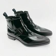 Men's Retro Pointed Toe Chelsea Boots, Men's British Style Formal Boots Single Boot - Black - View 9