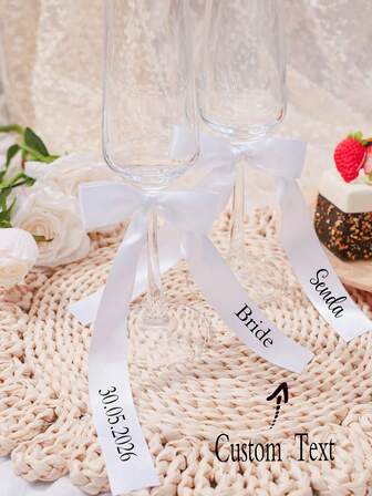 Personalized Wine Glass Ribbon, Vinyl Text, Custom Champagne Glass Ribbon, Ribbon Name Tag, Beverage Name Tag, Wedding Name Seat Card, Custom Wedding Champagne Glass Bow,Art Activities For Children,Home & Living,Christmas Home Atmosphere,Souvenirs