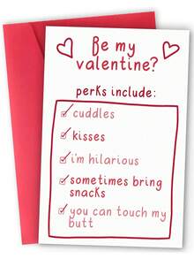 1pc Elegant Valentine's Day/Anniversary Greeting Card. For Husband. Includes Envelope. High-Quality Paper. Wish You Eternal Youth And Good Health. Decorated With Heart Pattern. Perfect Valentine's Day Card From Wife To Husband (4.7 Inches X 6.7 Inches) - Multicolor - View 1