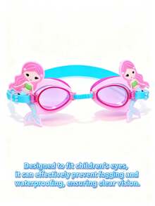 1pc Kids Anti-Fog High Definition Swimming Goggles, Waterproof Anti-Fog HD Professional Diving Goggles Swimming Equipment - Swimming Protective Eyewear, Suitable For 3-8 Years Old Children Swimming And Diving - Hot Pink - View 4